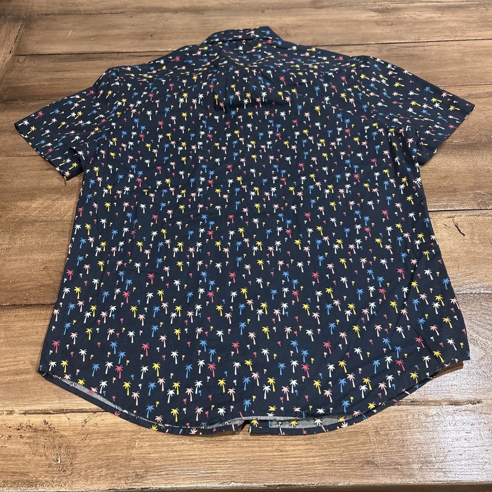 Penguin Button Up Shirt Palm Trees Heritage Slim Fit Short Sleeve Mens‎ Medium - Picture 9 of 10